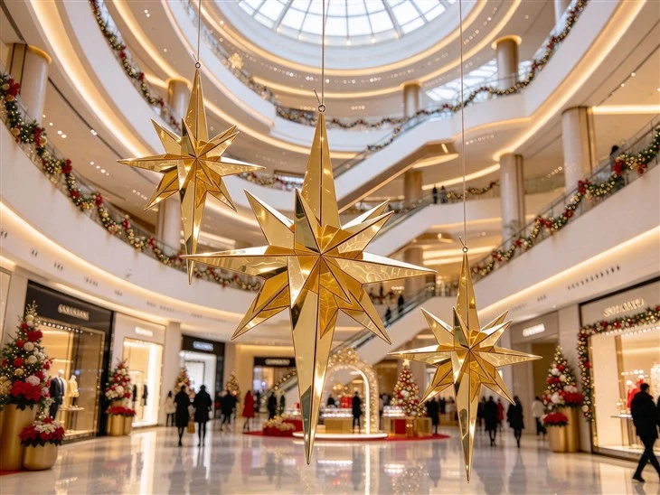 Acrylic Star Ceiling Decorations For Christmas factory
