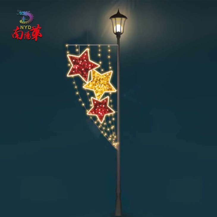 Hanging 2D LED Mofifs for Lamp Pole