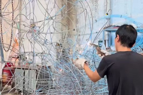 Visiting the welders work process Visiting the welders work process